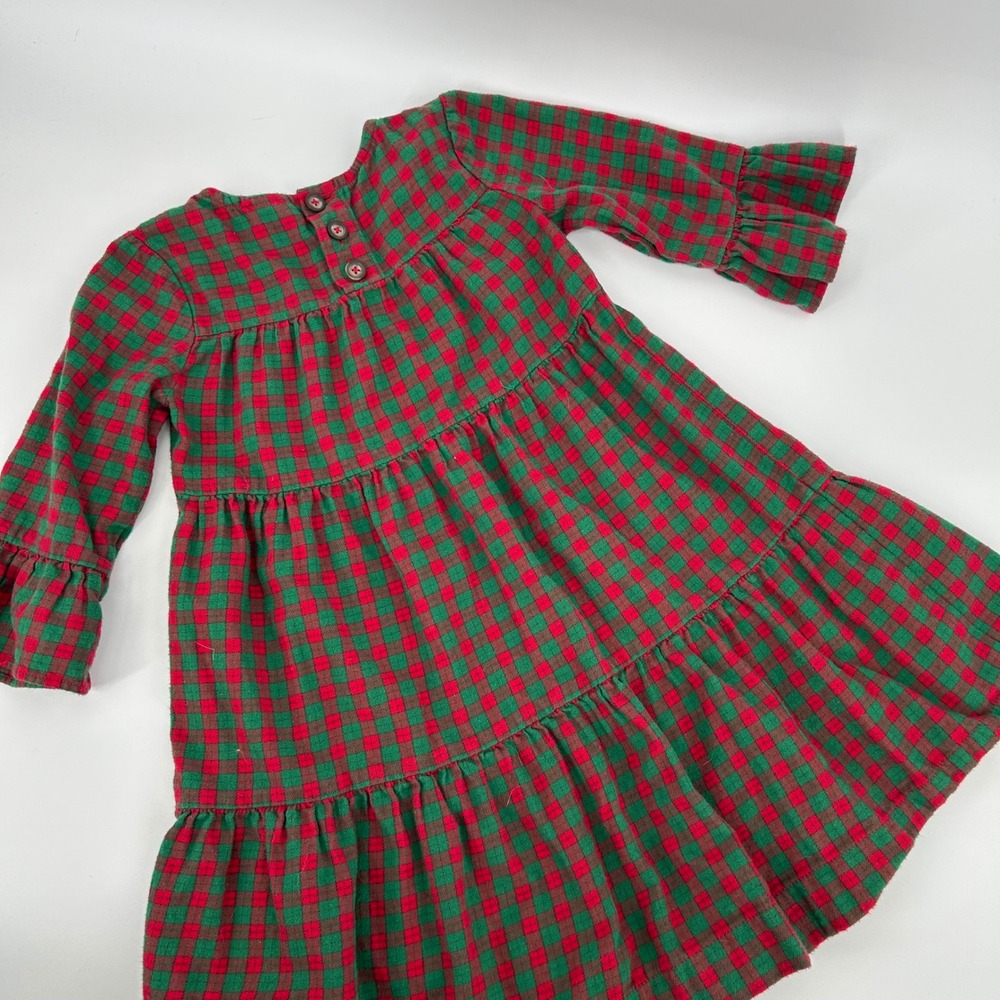 Hanna Andersson Plaid Long Sleeve Dress Girls 6-7 Red Green Christmas Christmas‎ - Picture 4 of 4